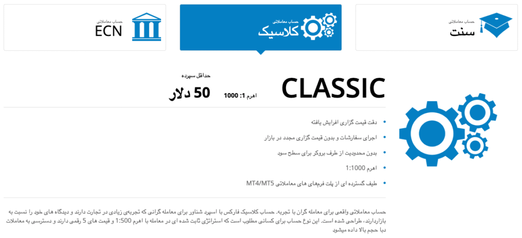 حساب کلاسیک لایت فایننس